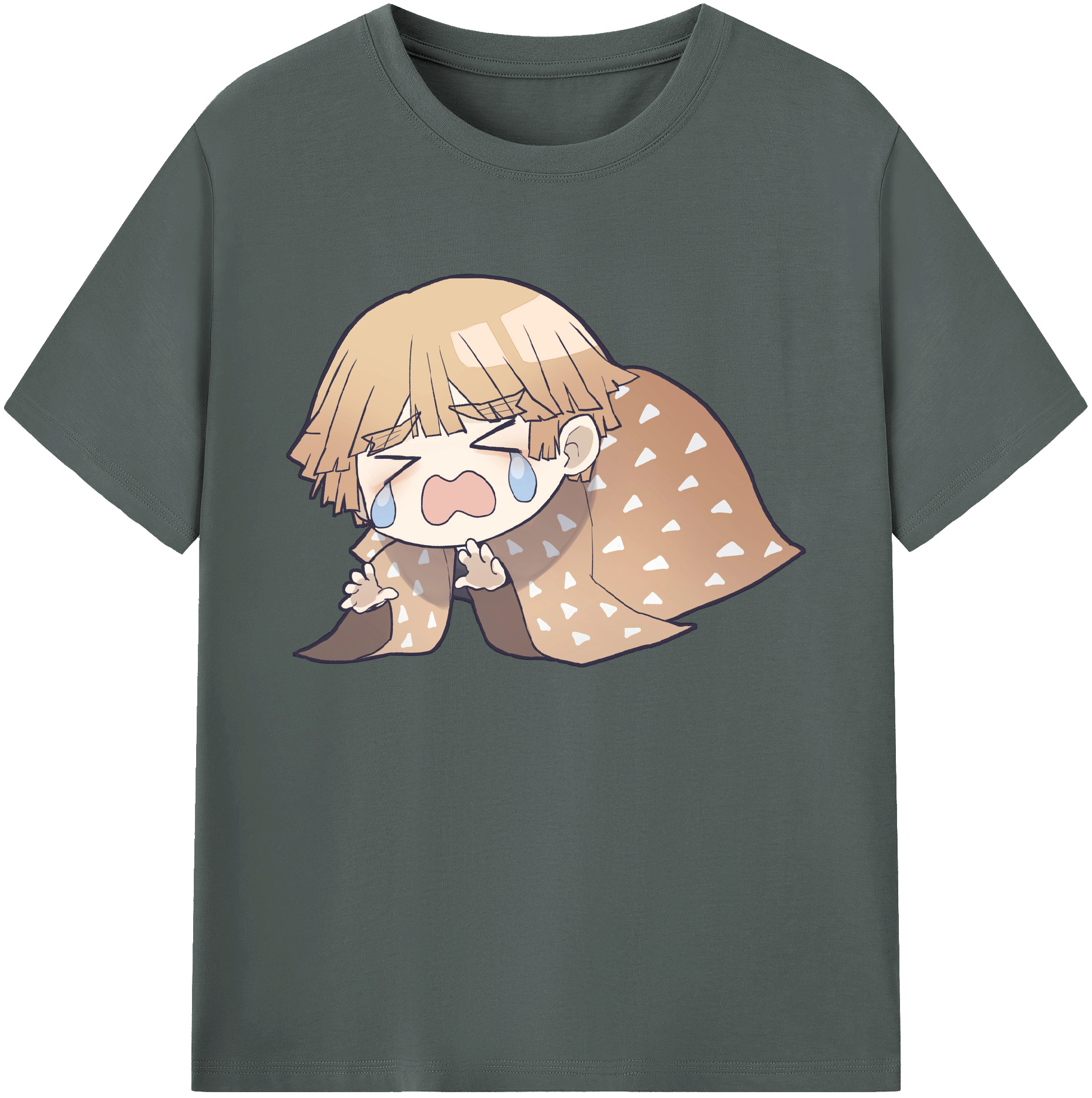 （画像用） 鬼滅の刃（きめつのやいば）我妻 善逸／あがつま ぜんいつ Agatsuma Zenitsu 綿100％ メンズ半袖Tシャツ｜肌触りやわらか＆通気性